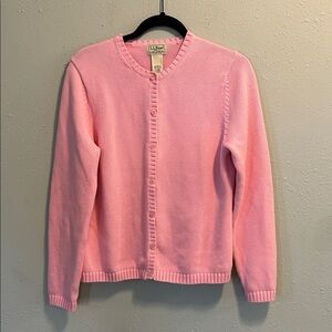 Vintage L.L. Bean Light Pink Button-Front Cardigan Sweater